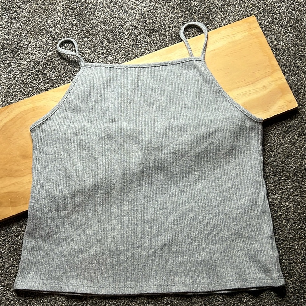 American eagle crop top grey